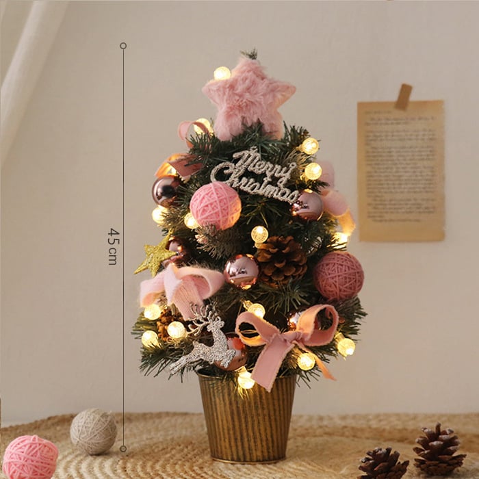 Christmas tree decoration with lights, Christmas ornaments