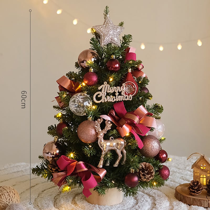 Christmas tree decoration with lights, Christmas ornaments