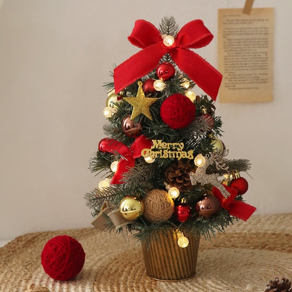 Christmas tree decoration with lights, Christmas ornaments