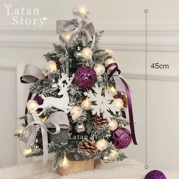 Christmas tree decoration with lights, Christmas ornaments